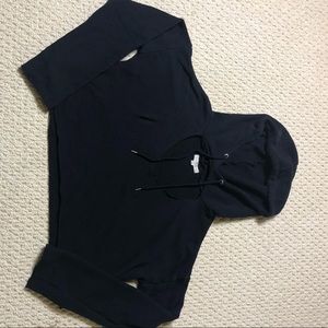 black cropped hoodie